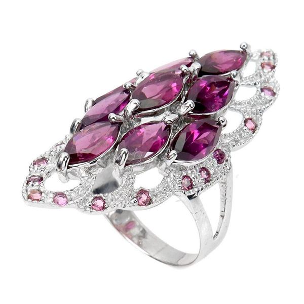 Natural Rhodolite Garnet  Ring