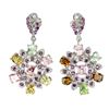 Image 2 : Natural Tourmaline & Rhodolite Garnet  Earrings