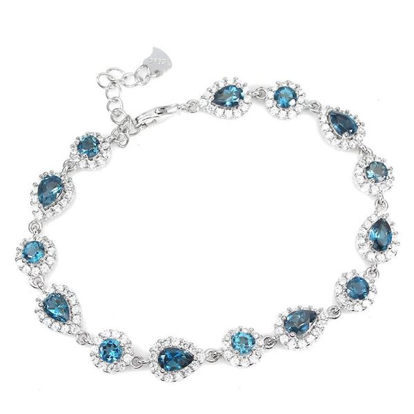 Natural London Blue Topaz Bracelet