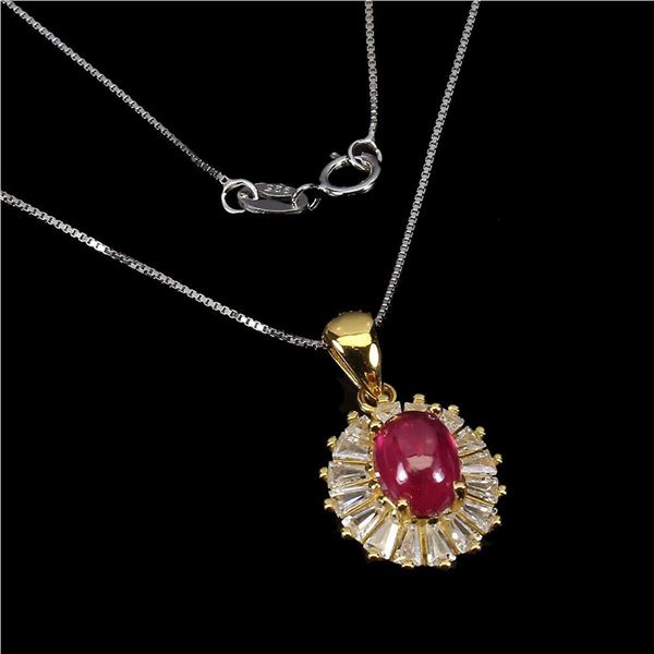 Natural Pigeon Blood  Red Ruby Necklace