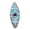 Image 2 : Natural Rhodolite Garnet & Swiss Blue Topaz Ring