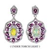 Image 1 : Natural White Opal & Rhodolite Garnet Earrings