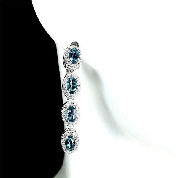 Natural Oval London Blue Topaz Earrings