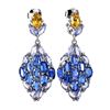 Image 2 : Natural  Blue Kyanite  Citrine Tanzanite Earrings