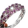Image 2 : Natural Etthopian White Opal & Rhodolite Garnet Bangle