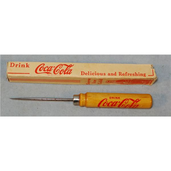 Coca Cola original ice pick, orig. box