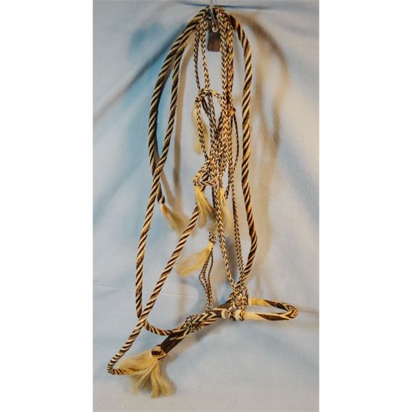 Hitched & braided horse hair halter and lead, lead is 112" long