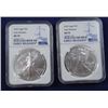 Image 1 : (2) 2022 Silver Eagles, both NGC MS 70