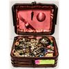 Image 1 : ESTATE JEWELRY BOX FULL W CONTENTS