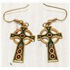 Image 1 : GOLD TONE CELTIC CROSS EARRINGS