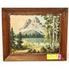 Image 1 : SMALL SIGNED MOUNTAIN PAINTING