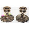 Image 1 : PAIR SILVER PLATED CANDLE HOLDERS