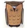 Image 1 : HAND MADE LEATHER OWL PIGGY BANK