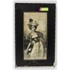 Image 1 : ANTIQUE FRENCH FEMALE PORTRAIT FRAMED