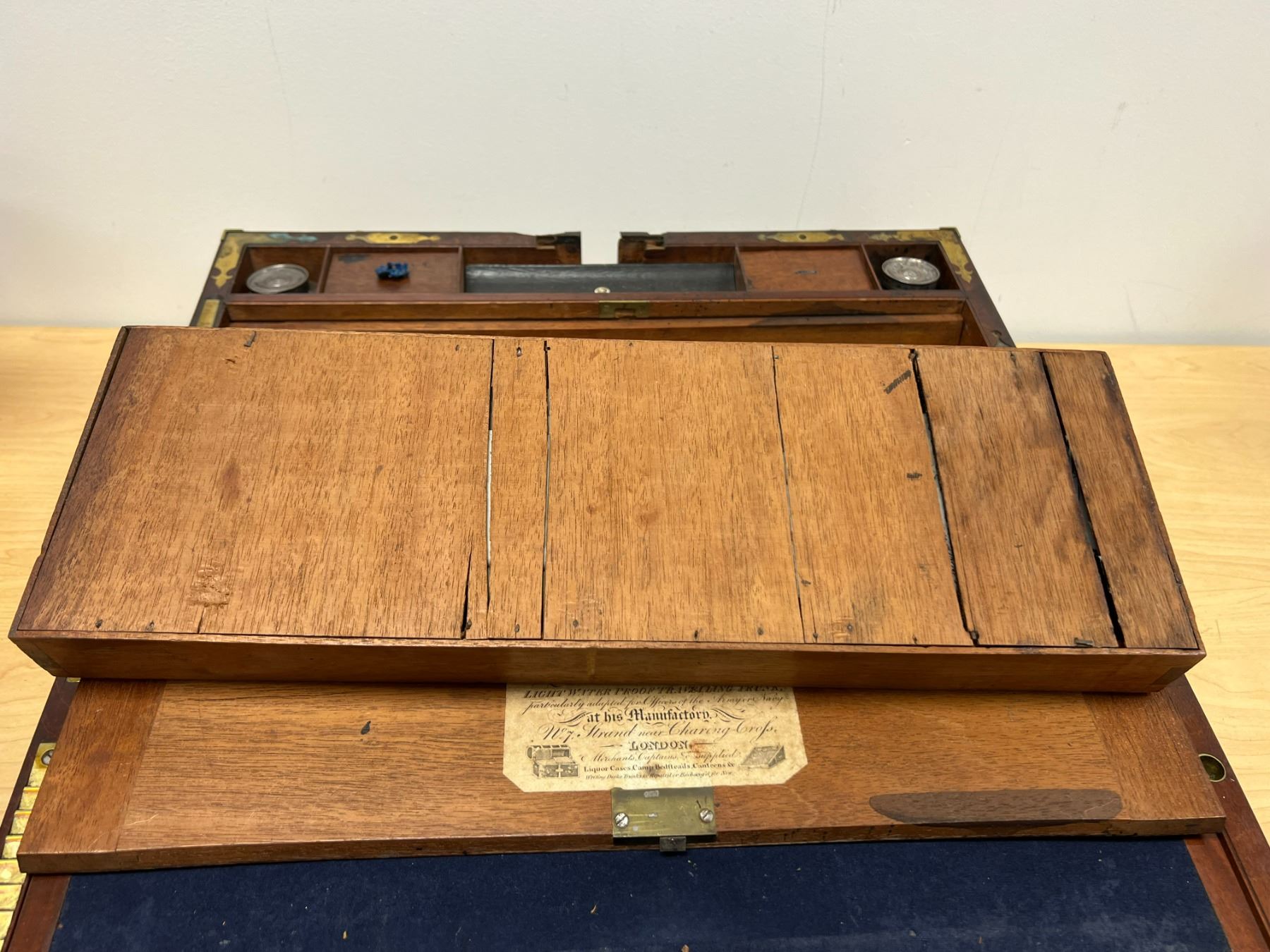 Antique Writing Slope / Lap Desk With Travel Trunk T. Handford London