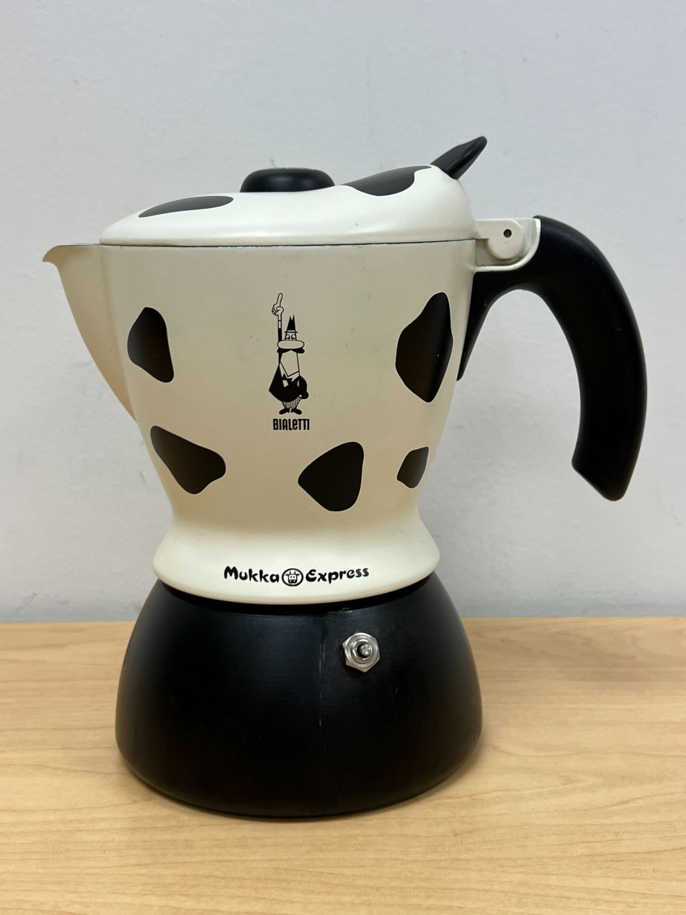 Bialetti Mukka Express Cow Print Espresso Cappuccino Maker 2 cup, see