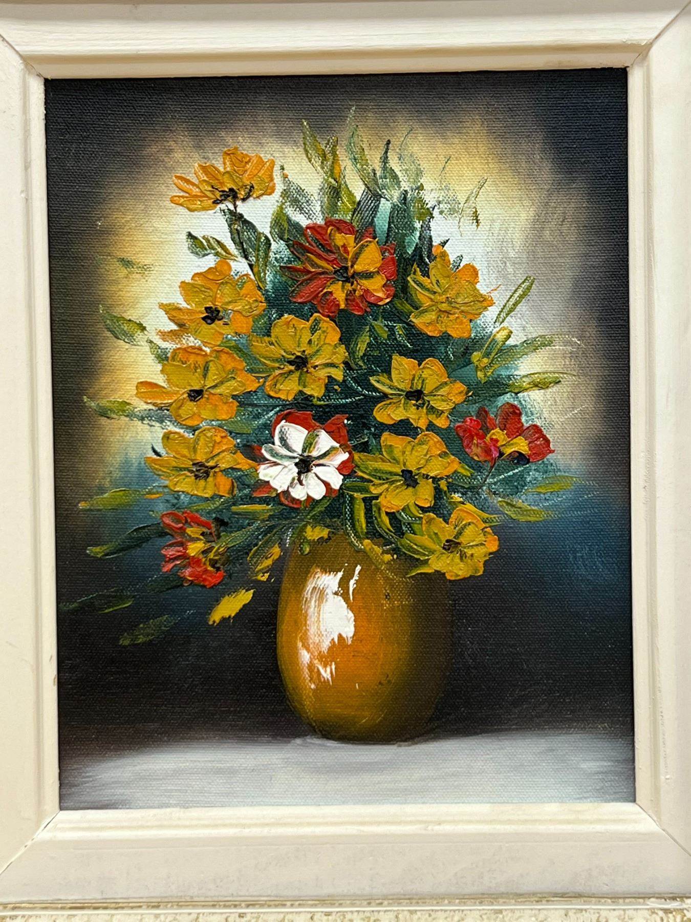 Original Floral Still Life - Frame approx: 14.5x16.5