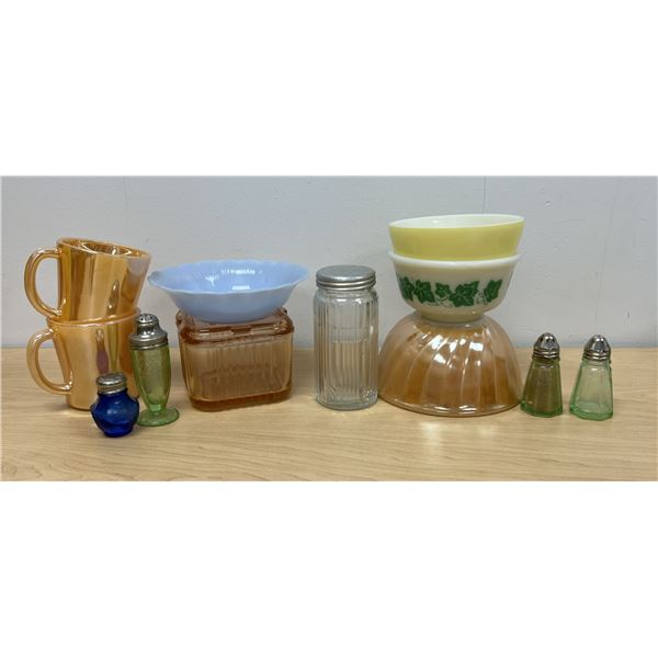 Vintage Glassware Lot as pictured - Pyrex / Fire King etc Nice overall with some use