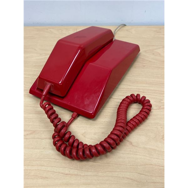 Red Northern Electric Contempra Push Button Telephone Phone - not tested, see photos.