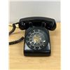 Image 1 : Vintage Black Rotary Dial Telephone Phone - dial spins nice - not tested, see photos