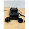Image 5 : Vintage Black Rotary Dial Telephone Phone - dial spins nice - not tested, see photos