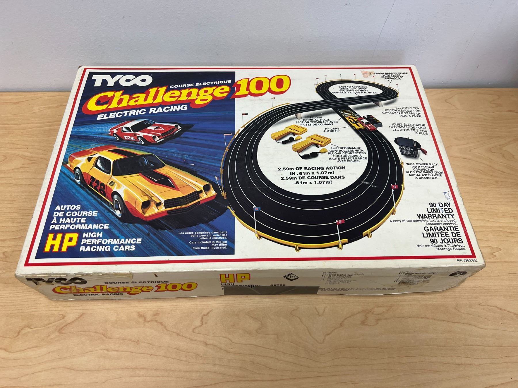 Tyco Challenge 100 Electric Racing Set - cars are rough, contents not ...