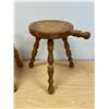 Image 4 : 2 Wooden Stools / Plant Stands (round one approx: 9"W 12.75"T)