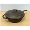 Image 1 : Deep Lodge USA Cast Iron Skillet & Lid (approx: 10.25" & 3" deep) see all photos for condition