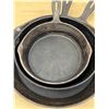 Image 2 : 3 Cast Iron Skillets / Fry Pans as pictured 6,8 & 10" see photos for condition