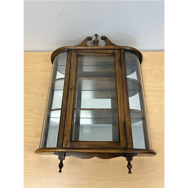 Vintage Wooden Mirror Back Wall Mount Display Unit (approx: 20.5x6  & 26 T)