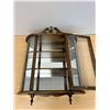 Image 2 : Vintage Wooden Mirror Back Wall Mount Display Unit (approx: 20.5x6" & 26"T)