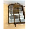 Image 3 : Vintage Wooden Mirror Back Wall Mount Display Unit (approx: 20.5x6" & 26"T)