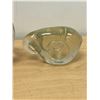 Image 5 : 4 Figural Art Glass Paperweights - Cat / Bird / Jellyfish / Elephant (cat approx: 6.5" tall)