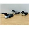Image 1 : 3 Wooden Painted Common Loons Ducks / Birds as pictured - Longest about 6"