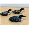 Image 5 : 3 Wooden Painted Common Loons Ducks / Birds as pictured - Longest about 6"