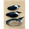 Image 6 : 3 Wooden Painted Common Loons Ducks / Birds as pictured - Longest about 6"
