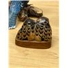 Image 8 : 3 Painted Wood Bird Décor Items as pictured (tallest approx: 4.5")