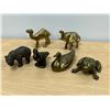Image 1 : 6 Metal (mostly brass) Decorative Animal Figurines (tallest about 3")