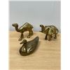 Image 4 : 6 Metal (mostly brass) Decorative Animal Figurines (tallest about 3")