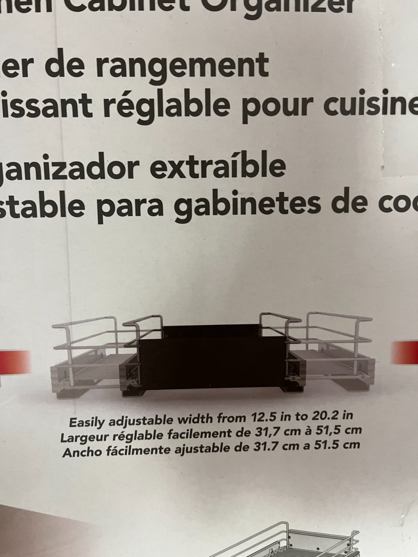 Richelieu Adjustable pull out kitchen organizer Appears to be