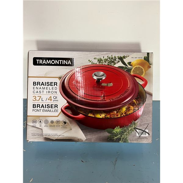 Tramontina Cast Enamel 4 Qt. Braiser - appears unused