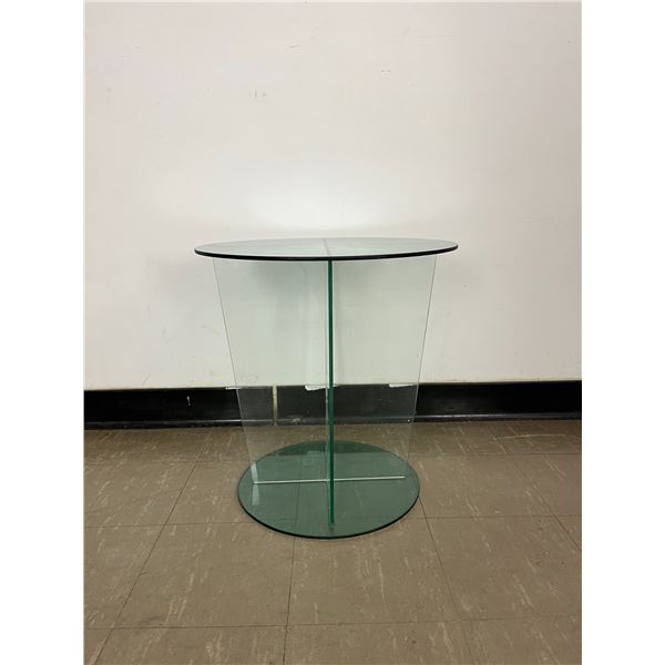 Glass Table - good Condition - approx: 18  tall and 18  wide