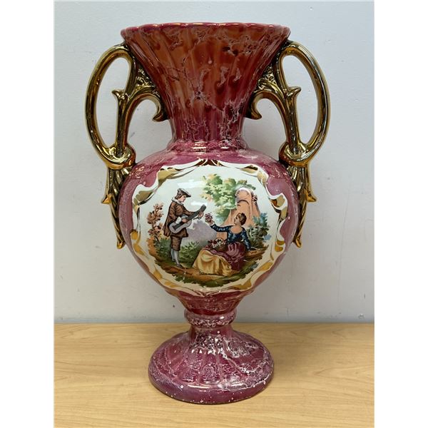 Large Italian Ceramic Vase / Centerpiece - Approx: 15.25 T 10.5 W