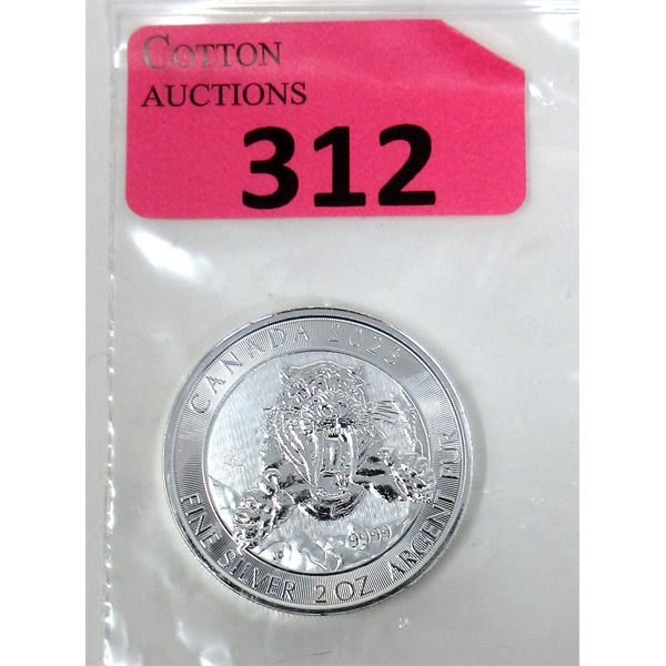 2 Oz .9999 Silver 2023 Sabretooth Tiger Coin