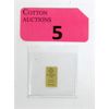 Image 1 : 1/100 Oz .9999  Fine Gold Scottsdale Lion Bar 