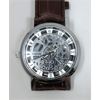 Image 1 : New Silver Tone Skeleton Watch - Brown Straps