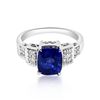 Image 1 : 3.06ct Natural Ceylon Blue Sapphire 14K White Gold Ring
