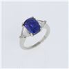 Image 2 : 3.29ct Royal Blue Sapphire Platinum Ring