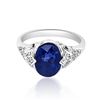 Image 1 : 2.59ct Natural Ceylon Blue Sapphire 14K White Gold Ring