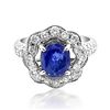 Image 1 : 3.28ct Ceylon Blue Sapphire 14K White Gold Ring